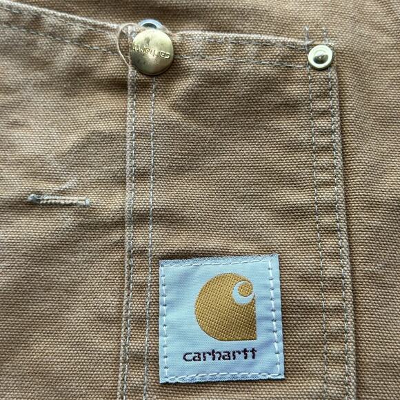 Carhartt Mens 42X32 Brown Double Knee Overalls Bib Workwear Carpenter USA *READ - Picture 7 of 16